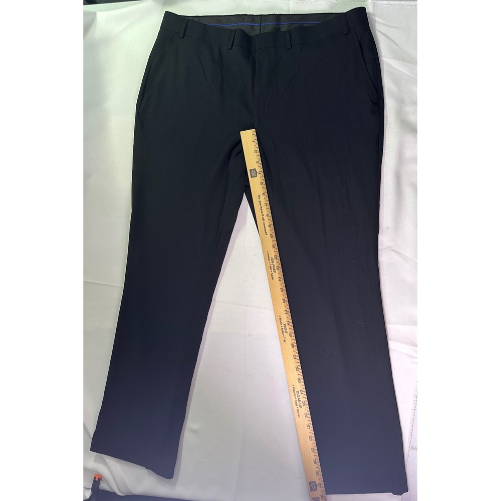 Billy London UK Mens Black Slim Fit Dress Pants 40x32 Suit Trousers Flat Front‎ - Picture 8 of 10